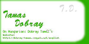 tamas dobray business card